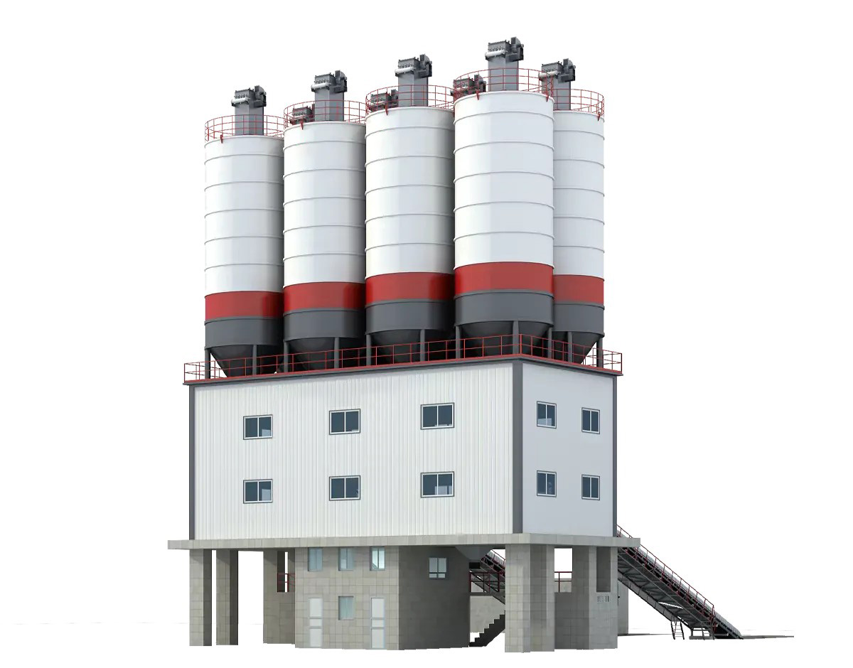HZS Series Powder Silo Top-mounted Commercial Concrete Batching Plant
