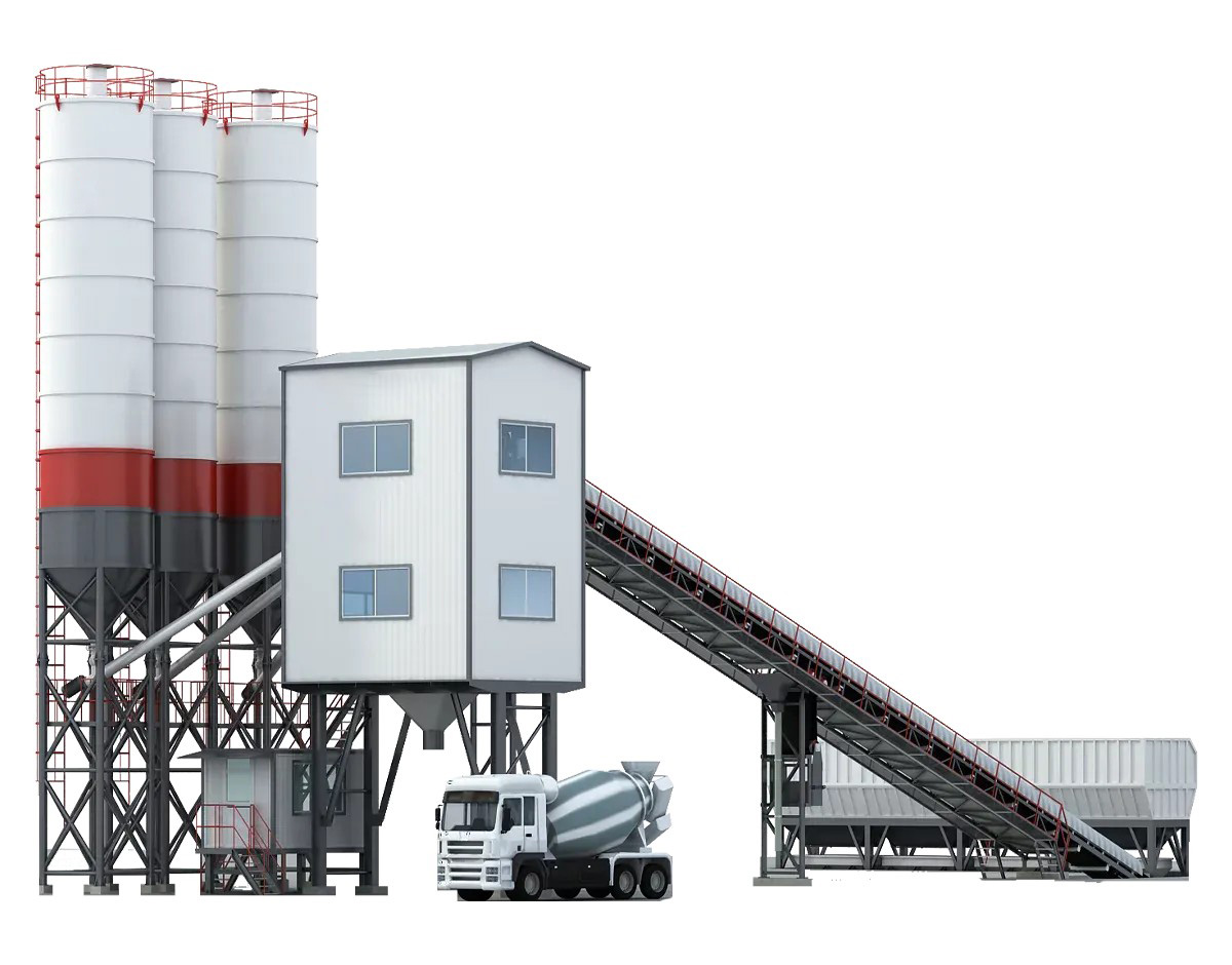 HZS Series Concrete Batching Plant for Engineering and High-speed Railway Project